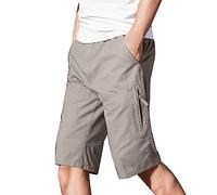 SRZYMJ Kurze Hose Herren Cargo Jeans Cotton Shorts Men Latzhose Sommer Kurz Radhose Kurz Gepolstert Bundfaltenhose Retro Jogginghosen Herren Skihose, Grün Khaki Golf Shorts 5XL