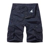 SRZYMJ Kurze Hose Herren Leinen Boxer Shorts for Men Sporthose Kurz Mit Taschen Und Innenslip Cargohose Kurz Cargohose Camouflage Shorts Netz Strumpfhose Blau 3/4 Hose Sommer Jeans M