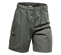 SRZYMJ Kurze Hosen Herren Baumwolle XXL Leinen Shorts Latzhose Arbeitshose Grün Jogginghose Kurz Herrenhose Sommer Lang Leicht Cargo Hose Jogginhose Schwarz Grün Jogginghose Baumwolle Dünn XXL
