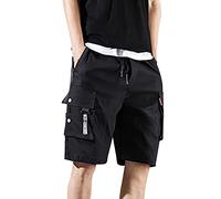 SRZYMJ Kurze Jogginghose Herren Blend Shorts Herren Kurze Sporthose Mit Taschen 3XL Cargo Shorts Beige Kurze Freizeithose Herren Schwarz Chino Hose Stretch Mit Gummizug Chino Shorts Herren XL