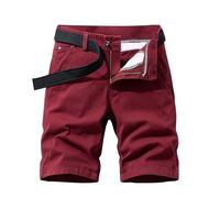 SRZYMJ Kurze Jogginghose Herren Jeans Shorts Baggy Kurze Hose Herren Sportlich Cargo Shorts Herren Stretch Kurze Freizeithose Herren Rot Chino Hose Herren Stretch Mit Gummizug Mesh Shorts Herren 33