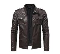 SRZYMJ Lederjacke Herren Braun Herren Bomberjacke Leder Regenmantel Herren Schwarz Regenponcho Xxl Kapuzenjacke Herren Sommer Wasserdichte Jacke Herren XL Fahrrad Regenponcho Mit Helm