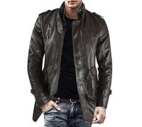 SRZYMJ Lederjacke Herren Kaffee Lederjacke Herren Braun 4Xl Sweatjacke Herren Schwarz Wintermäntel Für Herren Sport Shirt Lederjacke Herren Echtleder XL Jeansjacke Schwarz