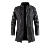 SRZYMJ Lederjacke Herren Schwarz Lederjacke Schwarz Echtleder Glänzend Kapuzenjacke Herren Schwarz Leder Leichte Regenjacke Atmungsaktiv Pulli Herren Schwarz Fleecejacke S T-Shirt Mit Kapuze