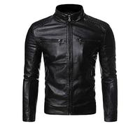 SRZYMJ Lederjacke Herren Schwarz Motorrad Lederjacke Herren Kurzmantel Übergang Leichte Jacke Sommer Regenjacken Wasserdicht Softshelljacke Wasserdicht XL Daunenweste Herren Mit Kapuze