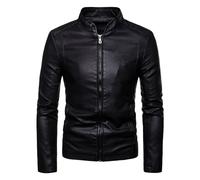 SRZYMJ Lederjacke Herren Schwarz Motorradjacke Herren Leder Lederjacke Herren Xxxl Echtleder Fleece Sweatshirt Hoodies Kapuzenjacke Herren Winter Fleece Jacke L Windbreaker Wasserdicht Atmungsaktiv