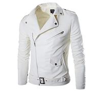 SRZYMJ Lederjacke Herren Weiß Ledermantel Herren Echtleder Trenchcoat Herren Beige Herren Sweatshirt Fleece Jacke Fahrradjacke Herren Sommer Leicht M Jacke Herren Übergangsjacke Sportlich