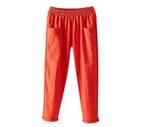 SRZYMJ Leinenhose Damen Sommer Lang Rot Latzhosen Fä R Damen Sporthose Damen 3/4 Freizeithose Damen Weites Bein Langehose Hose Damen Stretch Hosenanzug Damen