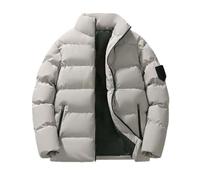 SRZYMJ Light Grau Herren Steppjacke Warme Verdickt Hooded Winterjacke Langarm Quilted Daunenjacke mit Kapuze Winter Outdoor Ski Snowboard Wandern Übergangsjacke Herrenjacke 2024 Steppjacke