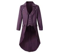 SRZYMJ Lila Mantel Herren Lang Wollmantel Elegant Wintermantel Wolle Trenchcoat Freizeit Übergangsmantel Slim Fit Mäntel mit Taschen Herbstmantel Bequeme Herrenmantel Winter Winterjacke Trenchcoat 3XL
