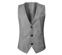 SRZYMJ Luxuriöse Herren-Weste, metallisches Paisleymuster, goldfarben, glänzend, für Hochzeit, Abschlussball, Party, Anzug oder Smoking Grey Herren Weste Anzugweste Ärmelloser Mantel Anzug Kostüm