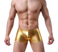 SRZYMJ Männer Boxershorts Herren Unterhosen Herren Retroshorts Boxershorts Herren Baumwolle Retroshorts Unterhosen Low Rise Slip Boxer Brief Männer Unterwäsche für den Alltag Gold M