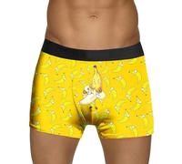 SRZYMJ Männer Boxershorts Herren Unterhosen Herren Retroshorts Boxershorts Herren, Unterwäsche Unterhosen, Retroshorts Boxer Baumwolle, Microfaser Unterwäsche, Unterwäsche Retroshorts Gelb
