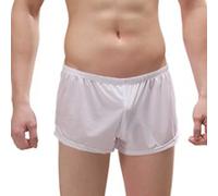 SRZYMJ Männer Boxershorts Herren Unterhosen Retroshorts Für Herren Boxershorts Herren Baumwolle Retroshorts Unterhosen Low Rise Slip Boxer Brief Männer Unterwäsche für den Alltag Weiß L