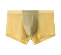 SRZYMJ Männer Boxershorts Herren Unterhosen Retroshorts Für Herren Herren Boxershorts, Männer Unterwäsche, Baumwolle Shorts, Pantys Taillenslip, Retroshorts Underwear，Elastischem Bequem Panties Gelb