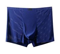 SRZYMJ Männer Boxershorts Herren Unterhosen Retroshorts Für Herren Herren Low Rise Sexy Boxer Brief Eisseiden Modal Unterhose Boxershorts Trunk Männer Unterwäsche Blau 8XL