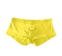 SRZYMJ Männer Boxershorts Herren Unterhosen Retroshorts Herren Boxershorts Herren Unterhosen Herren Baumwolle Men Retroshorts Microfaser Elastischem Bund Atmungsaktive Unterwäsche Boxershorts Gelb