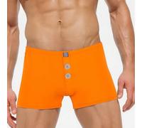 SRZYMJ Männer Boxershorts Herren Unterhosen Retroshorts Herren Unterhose Herren Boxershorts Sexy Unterwäsche Erotik Transparente Mesh Boxershorts Boxer Slip Männer Slips Atmungsaktiv Orange