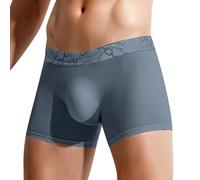 SRZYMJ Männer Boxershorts Unterhosen Retroshorts Boxershorts Herren Baumwolle, ohne Kratzenden Atmungsaktive Underwear Sportunterwäsche mit Eingriff Gummibund Weiche Boxershorts Unterwäsche Grey