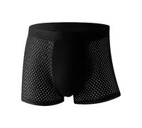 SRZYMJ Männer Boxershorts Unterhosen Retroshorts Boxershorts Herren Baumwolle, ohne Kratzenden Atmungsaktive Underwear Sportunterwäsche mit Eingriff Gummibund Weiche Boxershorts Unterwäsche Schwarz