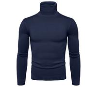 SRZYMJ Male Strickpullover Marine Dünn Pullover Herren Langarmshirt mit Rundhalsausschnitt Feinstrick Sweater Männer für Frühjahr oder Herbst Parka Nachthemd Große Größen Vintage Pullover Pullover L