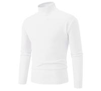 SRZYMJ Male Strickpullover Weiß Herren Pullover Herbst Und Winter Ethnische Stil, Strickpullover Warm Bequem, Winterpullover Stilvoller Gedruckt Langarmshirt Hochwertiger M