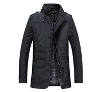 SRZYMJ Mantel Herren Lang Stehkragen Wintermantel Übergangsjacke Atmungsaktiv Outdoorjacke 3 In 1 Jacke Leicht Softshelljacke Steppjacke Funktionsjacke Parka Camouflage Sportjacke Freizeitjacke