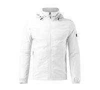 SRZYMJ Mantel Herren Lang Winter Jacke Leicht Mit Kapuze Übergangsjacke Weiß Outdoorjacke Atmungsaktiv Softshelljacke Steppweste Funktionsjacke Parka Winter Wintermantel Sportjacke Freizeitjacke