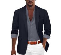 SRZYMJ Marine Blazer Herren Sakko Samt Slim Fit Männer Blazer Modern Sportlich Freizeit Leichte Jacket Anzugjacke Eine Knopf Sakko für Business Hochzeit Formal Anzugjacke Herren Trenchcoat Hemd XL