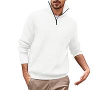 SRZYMJ Poloshirt Herren Langarm Polohemd Für Herren Slim Fit Schnelltrocknend Atmungsaktives Golf Tennis Arbeit Polo Hemd T-Shirt Casual S-3XL Weiß Fleeceshirt Herren Langarm XL T-Shirt Tshirt