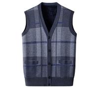 SRZYMJ Pullunder Herren V-Ausschnitt Ärmellose Strickweste Elegante mit Stehkragen und Reißverschluss D Puffer Weste Herren Winter Pullover Weste Oversize Pullover Herren XXL