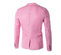 SRZYMJ Rosa Herrn Casual Sakko Sportlich 2 Knöpfe Blazer Männer Business Anzugjacke Anzug Kragen Wollmantel Herren-Fleecejacke Lammfell Weste Für Herren L