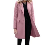 SRZYMJ Rosa Mantel Frauen Trenchcoat Wollmantel Regenjacke Faltbar Windbreaker Sommer Softshelljacke Wasserdicht Atmungsaktiv Parka Frühjahr Freizeitjacke Sommer Wintermantel
