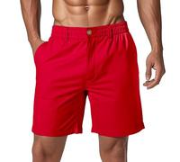 SRZYMJ Rot Herren-Cargo-Shorts mit seitlichen Taschen, aus Baumwolle, Militär-Shorts, lässig, Chino-Shorts, Sommer, Outdoor, Sport, Gürtel Kordelzug3XL