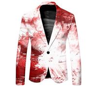 SRZYMJ Rot Herrn Casual Sakko Sportlich 2 Knöpfe Blazer Männer Business Anzugjacke Anzug Kragen Wollmantel Dünne Regenjacke Corsett Lila L