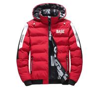 SRZYMJ Rot Winterjacke Herren Daunenjacke mit Kapuze Warm Jacke Leichte Steppjacke Winter Jacken Bequeme Kapuzenjacke Casual Puffer Jacket Basic Übergangsjacke Outdoor Softshelljacke Mantel