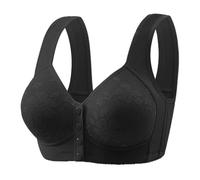 SRZYMJ Schwarz BH Damen ohne Bügel Bustier Große Brüste Starker Halt Push Up Bügelloser BH Klassische Bequem Gepolstert Wohlfühl-BH Bralette Seamless Bra Soft BH Bequemer T Shirt 40 23A