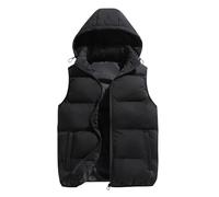 SRZYMJ Schwarz Herren Weste Outdoor Arbeitsweste Winter Leichte Steppweste Ärmellose Jacke Softshell Arbeit Daunen Männer Leicht Westen Regenmantel Atmungsaktiv Leicht Trenchcoat Herren Kurz