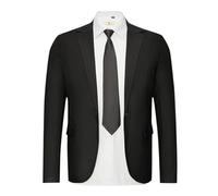 SRZYMJ Schwarz Sakko Herren Baumwoll Regular Fit Schalkragen Anzugjacke 2 Knopf Jacke mit Reverskragen Strick Sakko Herren Anzug Regular Fit für Arbeit,Party,Business Lederblazer Für Männer Hemd 5XL