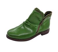 SRZYMJ Stiefelette Schnürer Damen Stiefel Sommer Stiefel mit Strasssteinen Klassische Mittelrohrstiefel Gothic Stiefel Overknee Stiefel Overknees Stiefel Sexy Grün Stifelleten Braun Grün 38