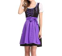 SRZYMJ Trachtenmode Damen Grobe Groben Dirndl Set 3 Teilig Oktoberfest Hemd Dirndl Kleider Schwarz Dirndlkleid Elegant Lang Dirndlbluse Halloween Uniform Bluse Weiss Dirndlbluse Spitze Blau S-XXL