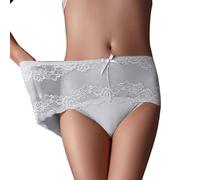 SRZYMJ Unterhosen Damen Set 20 Hohe Taille Panties Unterwäsche Frauen Baumwolle Spitze Taillenslip Damen Große Größen Tangas Damen Spitze Hautfarben Slips Damen Sexy Schwarz Strings & Tangas XXL Grey