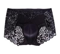 SRZYMJ Unterhosen Herren Baumwolle Slips Strings & Tangas Für Herren Sexy Underwear Boxershorts Baumwolle Shorts Baumwolle Herren Seitentaschen Shorts Herren Unterwäsche Retroshorts Herren Schwarz L