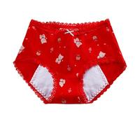 SRZYMJ Unterhosen Panty Mit Spitze Baumwolle Seamless Panties Weiß Unterwäsche Set BH Und Slip Spitze Taillenslip Rot Tangas Baumwolle Mit Spitze Slips Set 20 String Set Spitze Rot