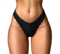 SRZYMJ Unterwäsche Spitze Tangas Damen 10er Pack Baumwolle Strings Spitze Panties Women Unterhosen Damen Bauchweg String Panties & Hipsters Nahtlos Bikinis Für Frauen Slips Baumwolle Schwarz Hipster