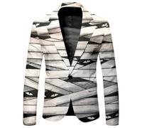 SRZYMJ Weiß Herren Sportlich Freizeit Blazer Klassische Einfarbige Sportjacke Elegante Formelle Business Anzugjacke Party Abschlussball Hochzeit Smoking 2 Knöpfe Casual Blazer Anzug Hemd XL