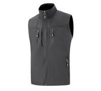 SRZYMJ Weste Herren Grey Steppweste Herren Warm Weste Stehkragen Outdoor Jacke mit Reißverschlüssen Softshell Jack Taschen Ärmellos Jacke Casual Übergangswesten Dicke Arbeitsweste Puffer Weste 5XL