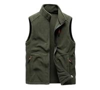 SRZYMJ Weste Herren Grün Weste Herren Winter Gilet Jacke Ohne Ärmel Arbeitsweste Puffer Ärmellose Arbeit Sportweste Steppweste Ärmellos Outdoor Weste Herren Rot Weste Lang Longweste Herren 3XL