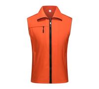 SRZYMJ Weste Herren Orange Herren Steppweste Leichte Bequem Weste Stehkragen Outdoor Jacke Outdoorweste Taschen Ärmellose Jacke Casual Übergangsweste Dicke Daunenweste Outdoorwesten Puffer Weste 4XL