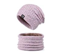 SRZYMJ Winter Warm Mütze, Schal Sets für Damen Herren, Multifunktionstuch Winter Wintermütze Herren Bandana Pirat Damen Schal Schwarz Strickmützen Herren Halstücher Rot Weiß Winter Cap Damen